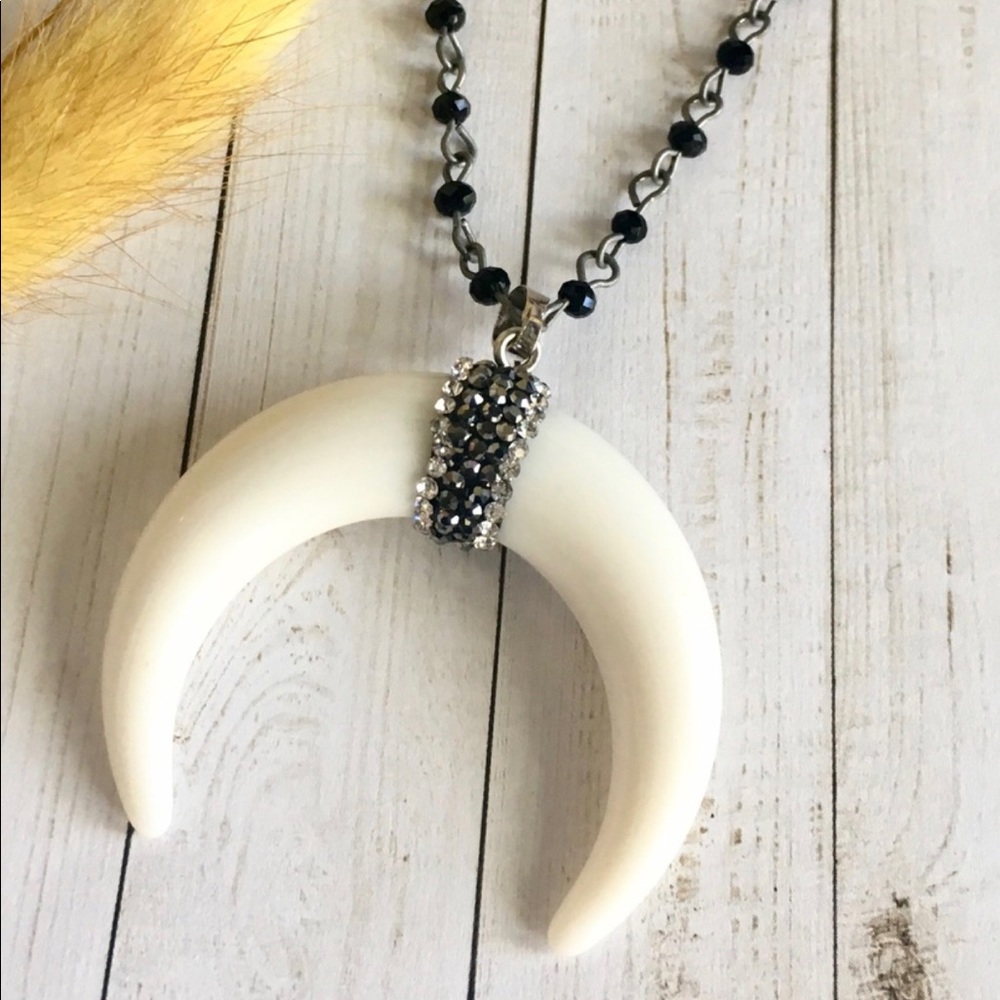 Black Crescent rosary choker!